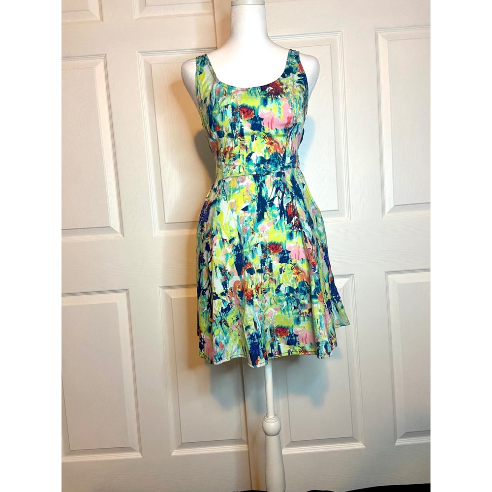 Band of Gypsies floral skater dress boho mini fit flare festival summer vacation